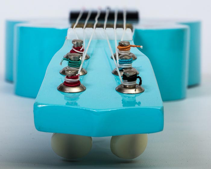 Guitare bleue en bois à 6 cordes instrument de musique jouet pour