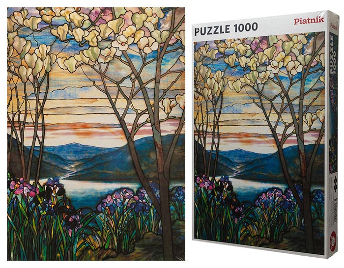 Puzzle d'Art Tiffany : Magnolias et Iris. 1000 pièces Piatnik