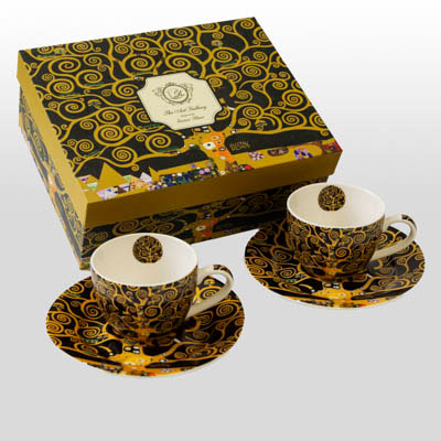 Duo of Espresso Cups Gustav Klimt: The Tree of Life