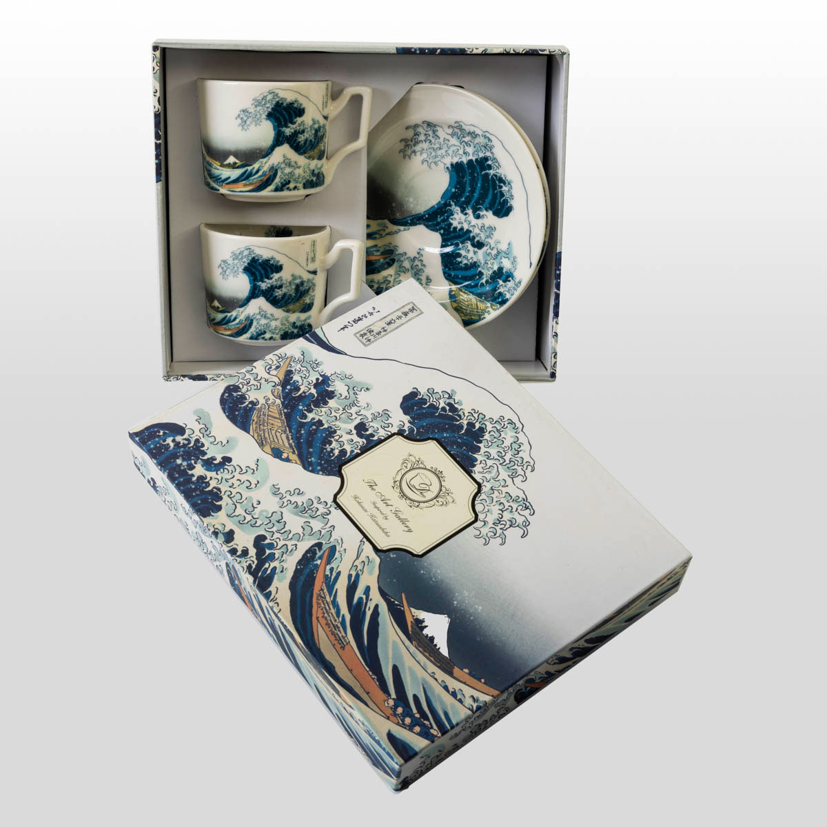 Set di due tazzine da caffè espresso Hokusai: La grande onda (dettaglio 1)