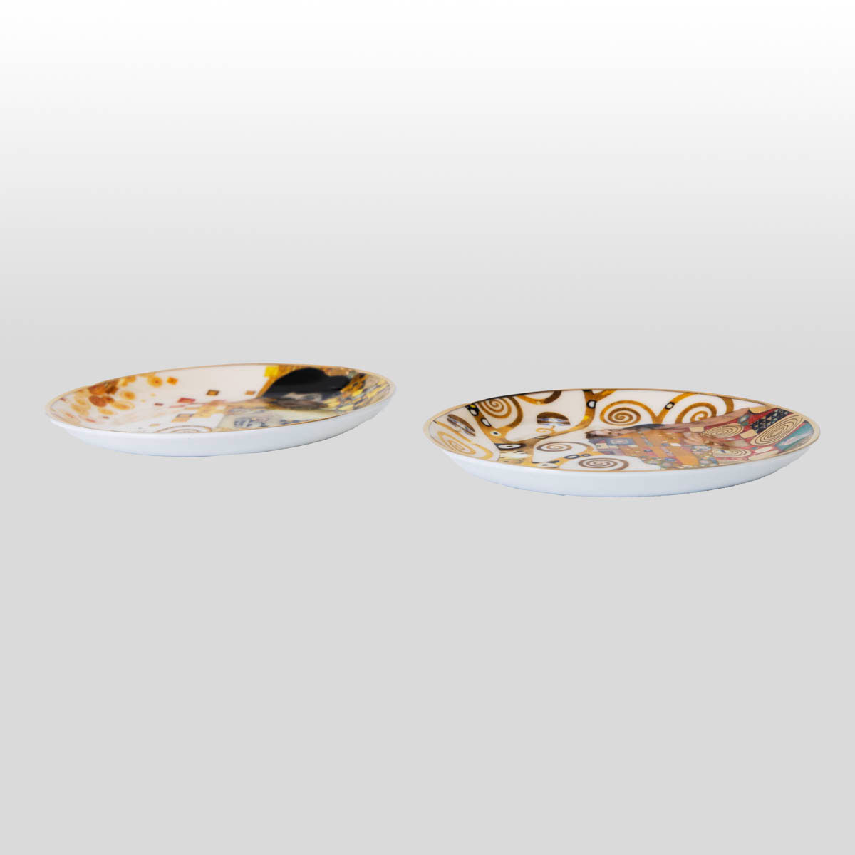 Set of 2 small dessert plates Gustav Klimt: Adele, Fulfillment (detail)