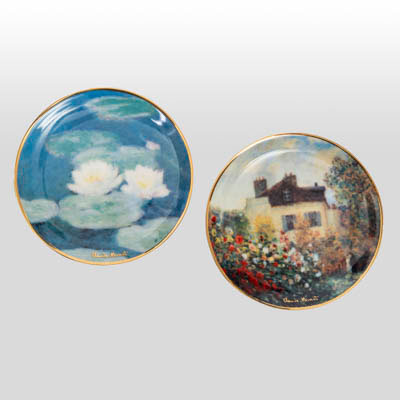 Set of 2 small dessert plates Claude Monet