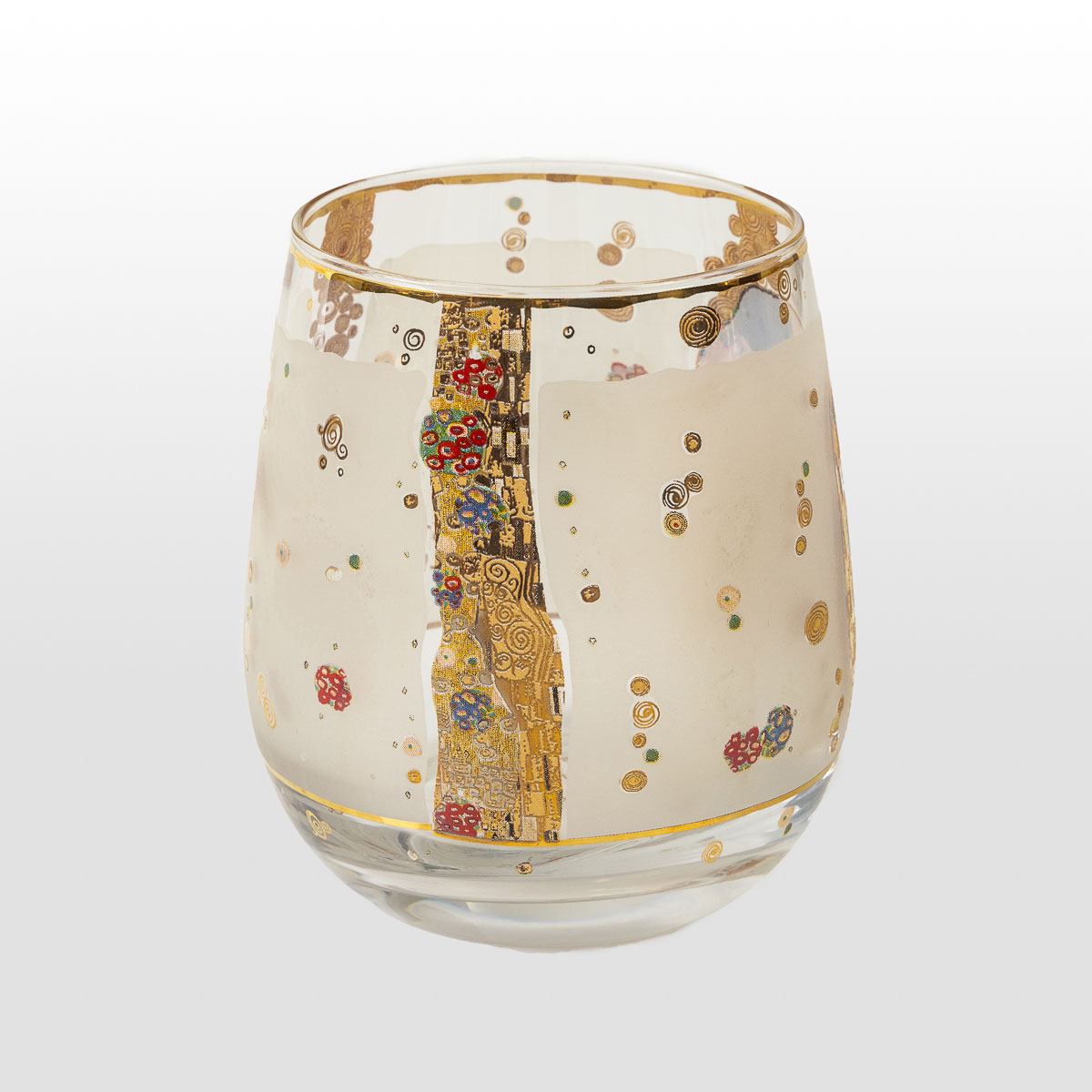 Glass candle holder Gustav Klimt: The kiss (detail)