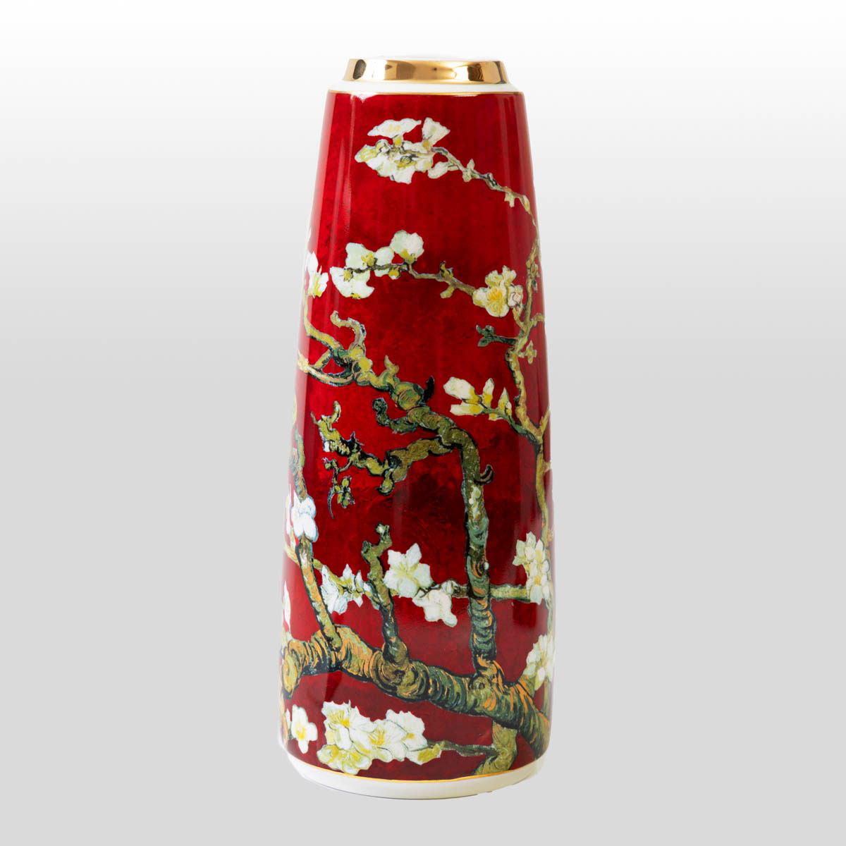 Van Gogh Vase: Almond Branch (red), cylindrical shape