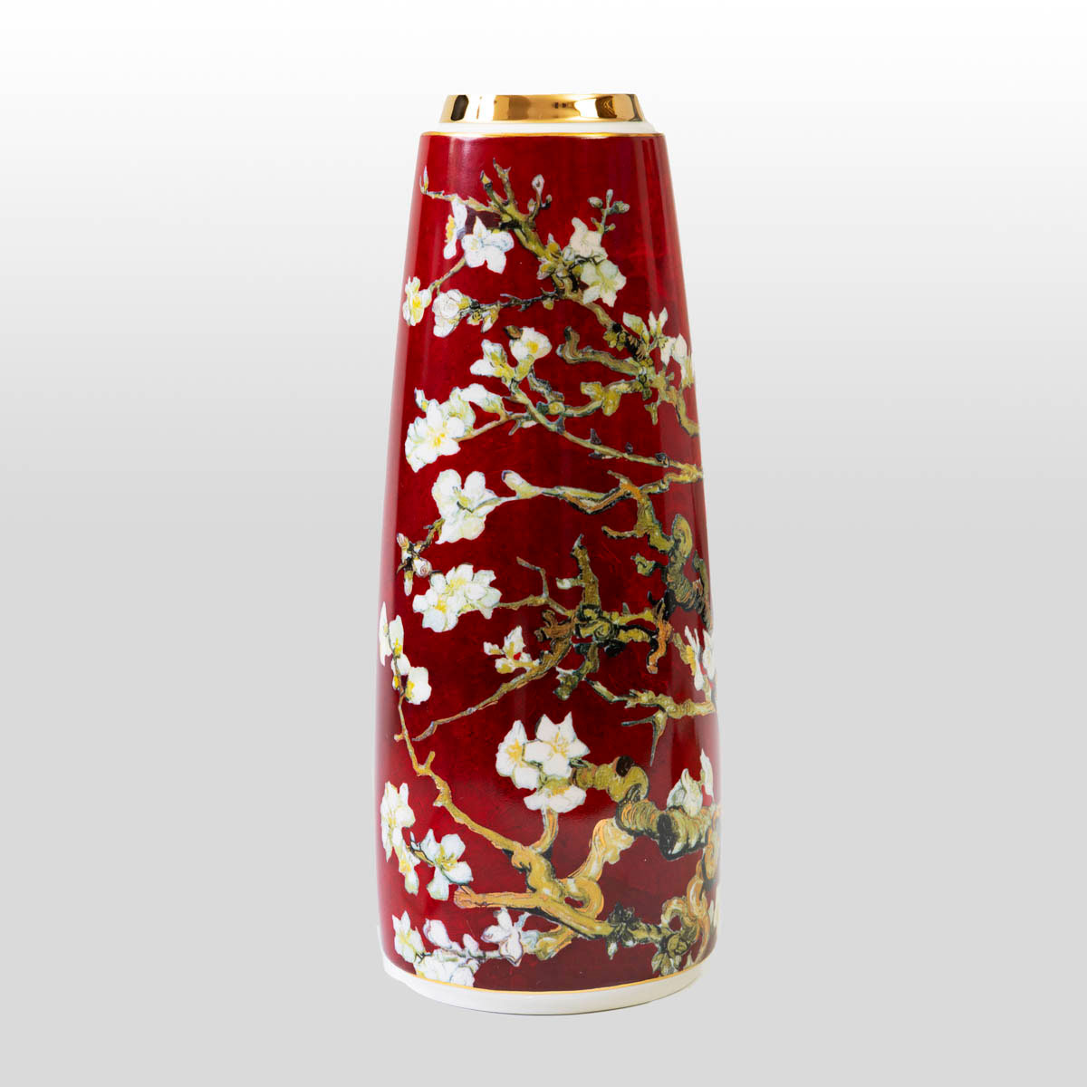 Van Gogh Vase: Almond Branch (red), cylindrical shape