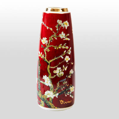 Van Gogh Vase: Almond Branch (red), cylindrical shape