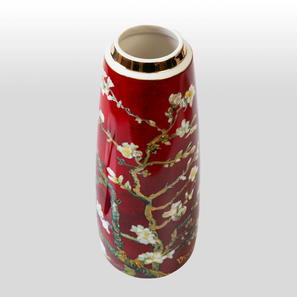 Van Gogh Vase: Almond Branch (red), cylindrical shape