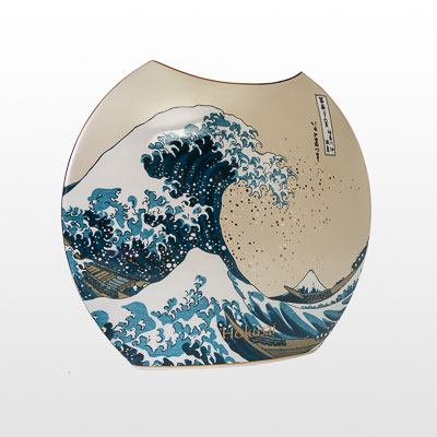 Jarrón Hokusai: La gran ola de Kanagawa (en porcelana)