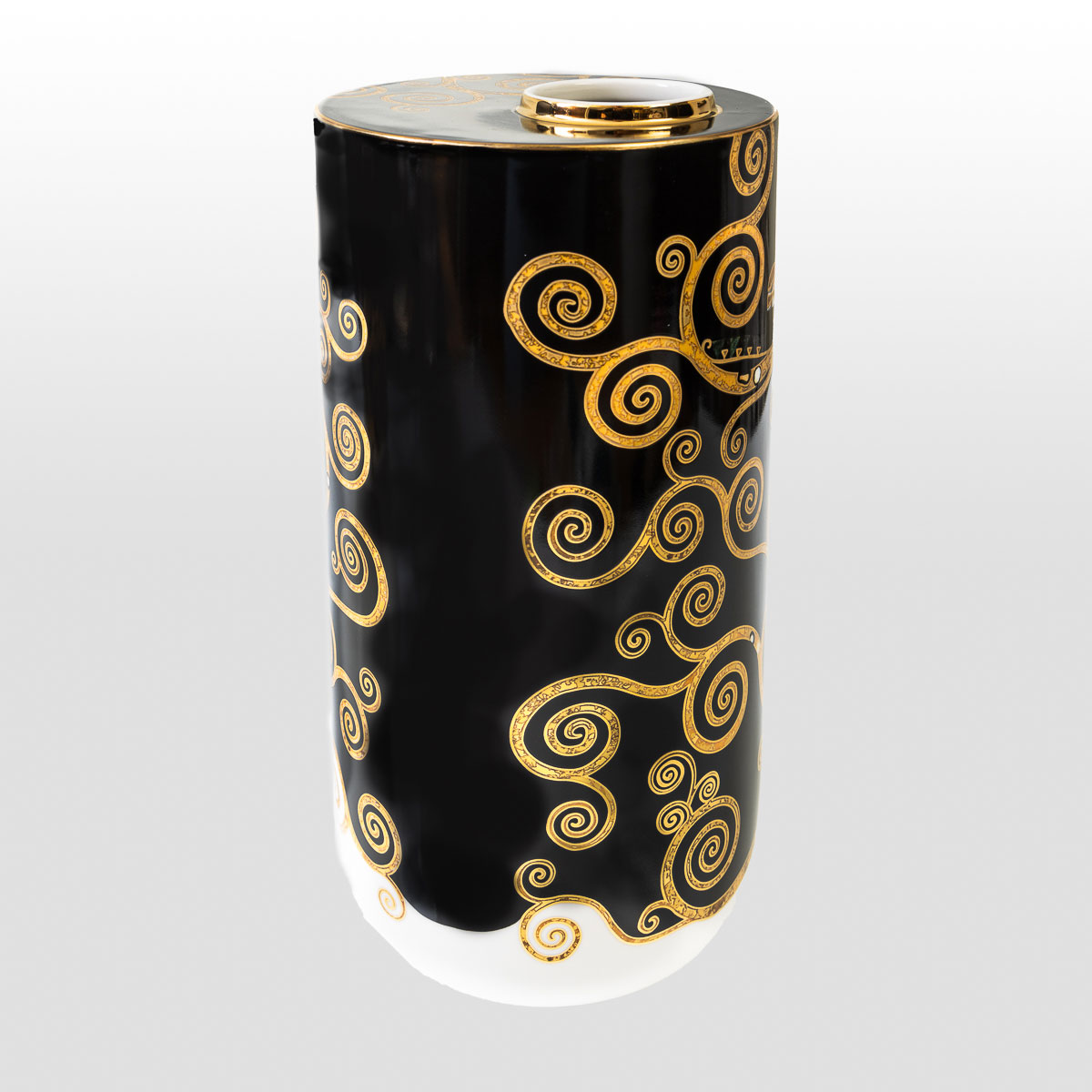 Vase Gustav Klimt : L'arbre de vie sur fond noir (grand modèle) (détail 2)