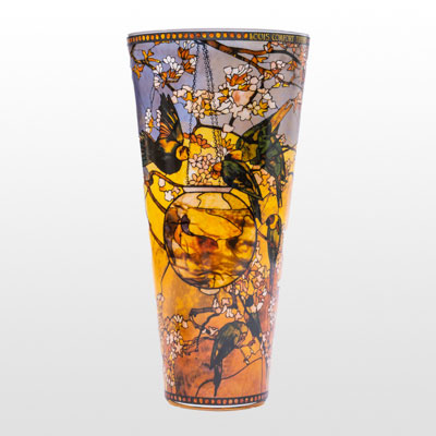 Vase en verre Louis C. Tiffany : Perruches