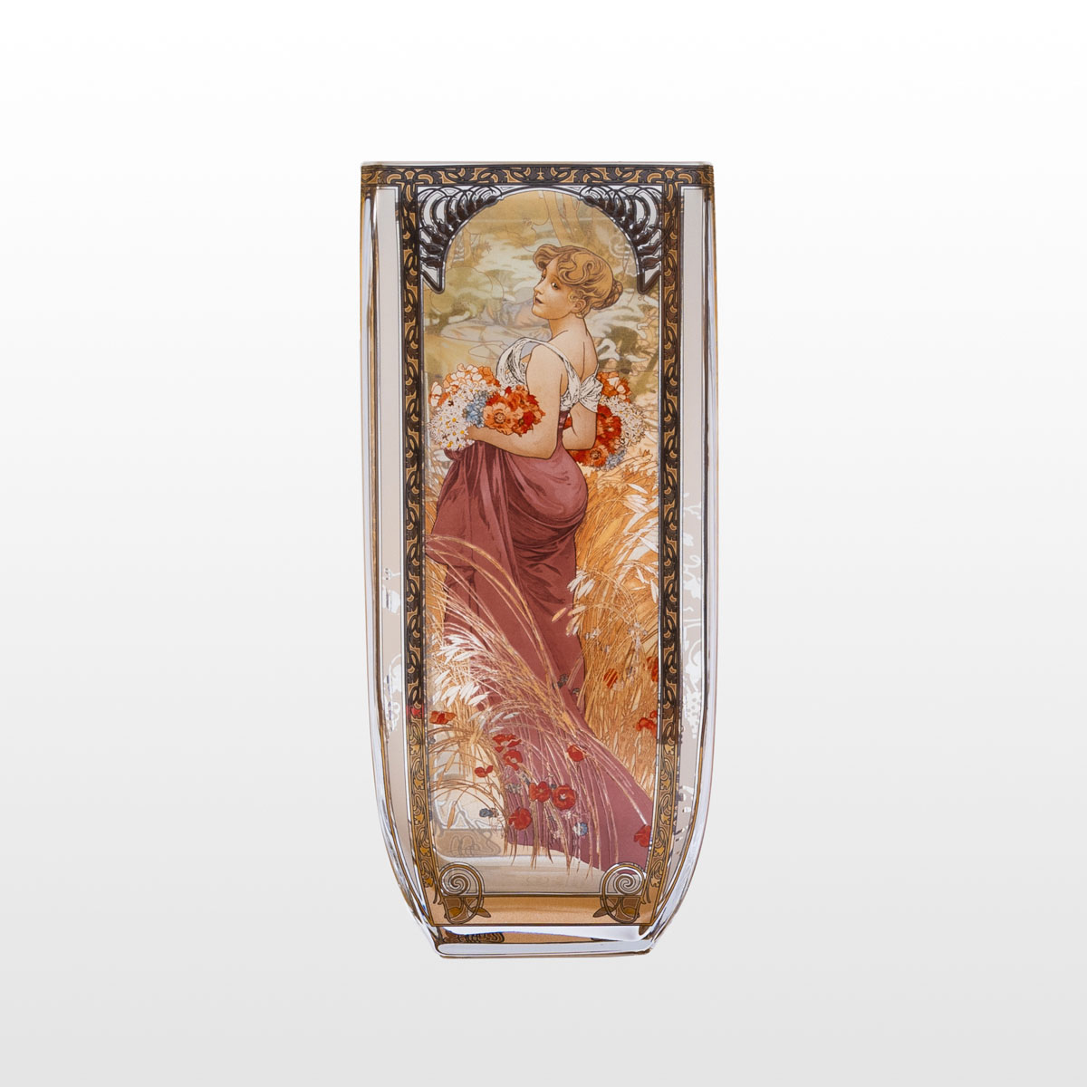 Vase en verre Alfons Mucha : Les quatre saisons (détail 2)