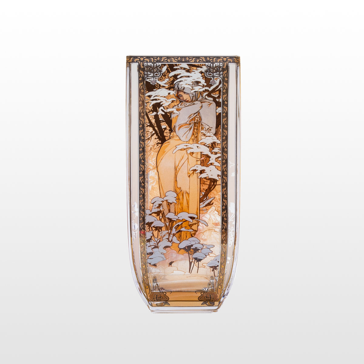 Vase en verre Alfons Mucha : Les quatre saisons (détail 3)