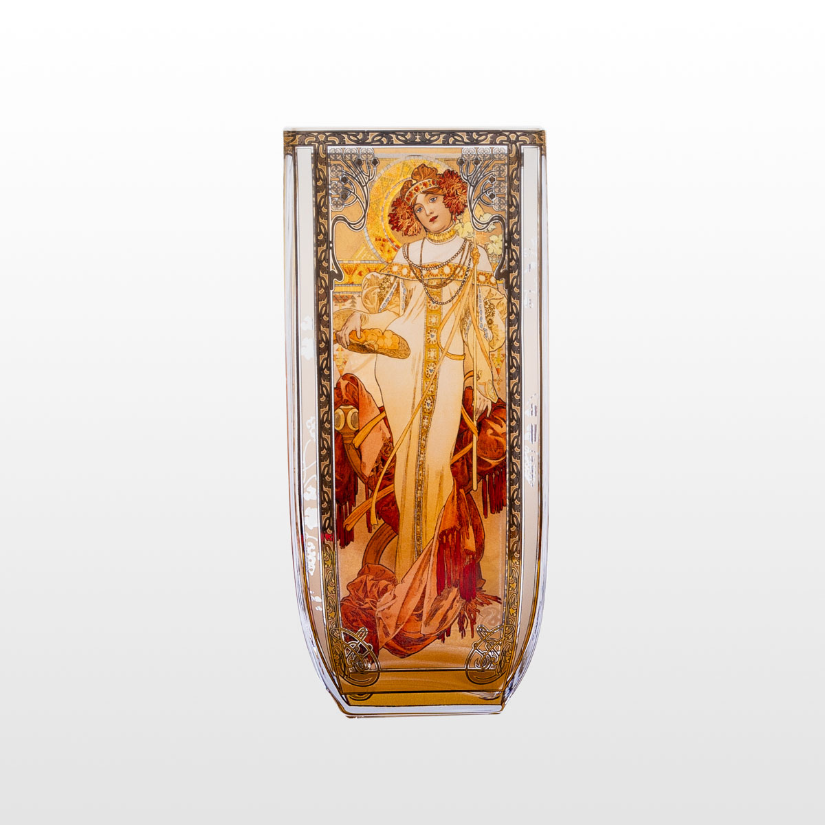 Vase en verre Alfons Mucha : Les quatre saisons (détail 4)