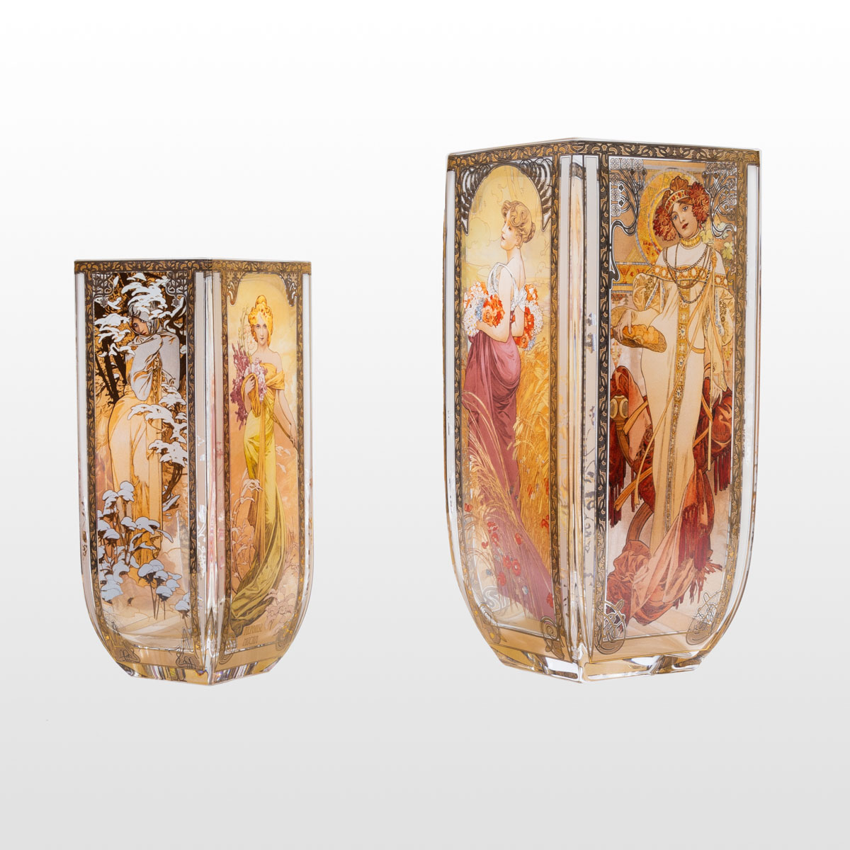 Vase en verre Alfons Mucha : Les quatre saisons (détail 5)