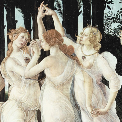 Póster Botticelli: Las tres Gracias (detalle de la Primavera)