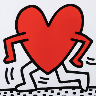 Keith Haring Art Print - Untitled 1984 (heart)
