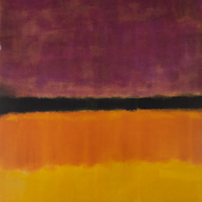 Lámina Mark Rothko - Morado negro anaranjado amarillo sobre blanco (1969)