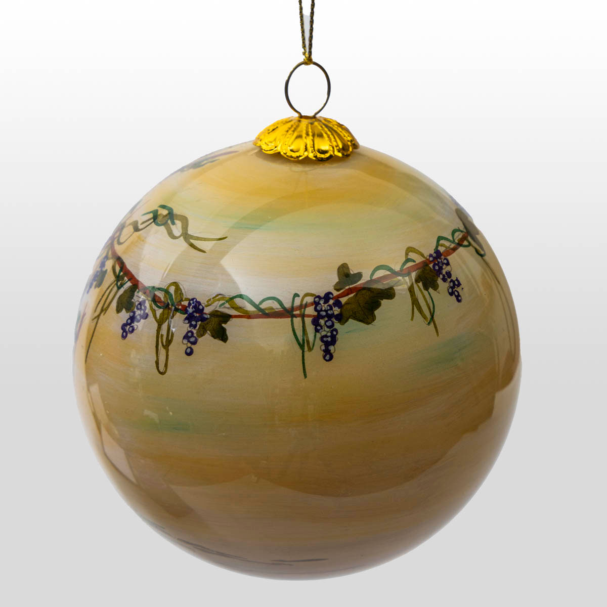 Alphonse Mucha glass Christmas Bauble: Autumn (detail 1)