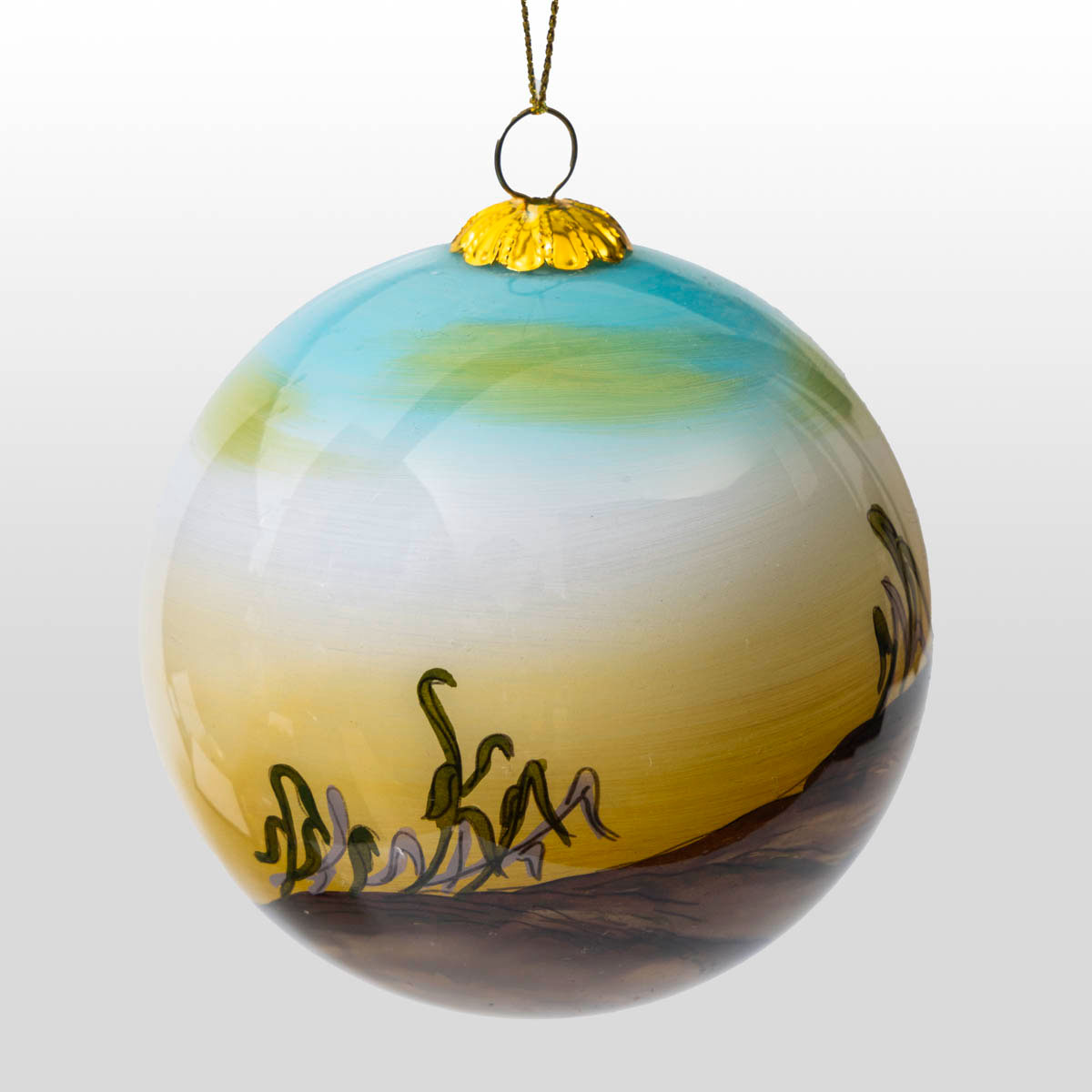 Alphonse Mucha glass Christmas Bauble: Summer (detail 1)