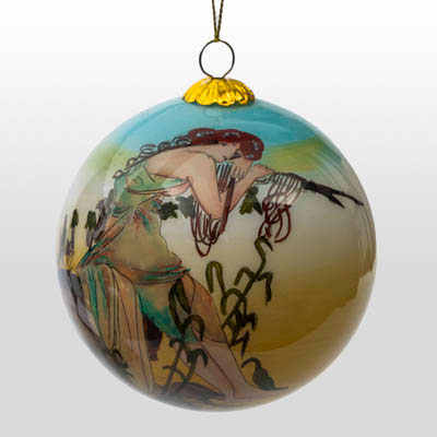 Alphonse Mucha glass Christmas Bauble: Summer