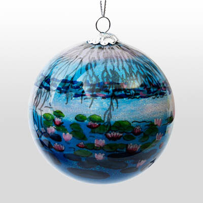 Claude Monet glass ball christmas ornament : Nympheas night