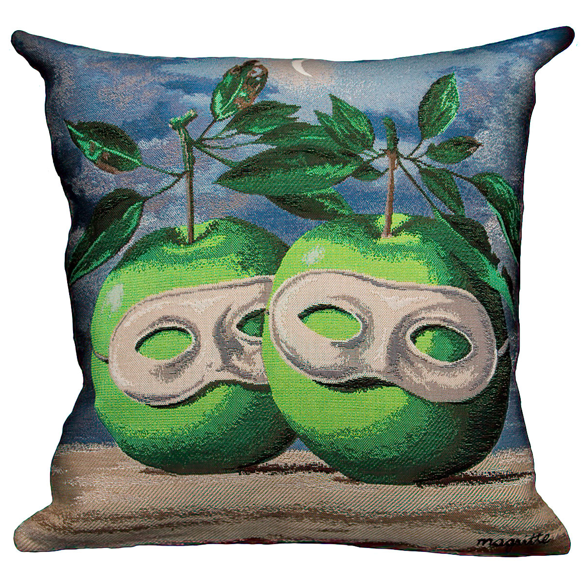 René Magritte Cushion cover : The masked apples (1967), made in France