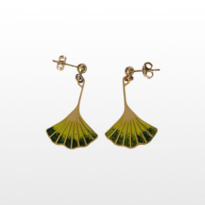 Louis C. Tiffany earrings: Ginkgo leaf