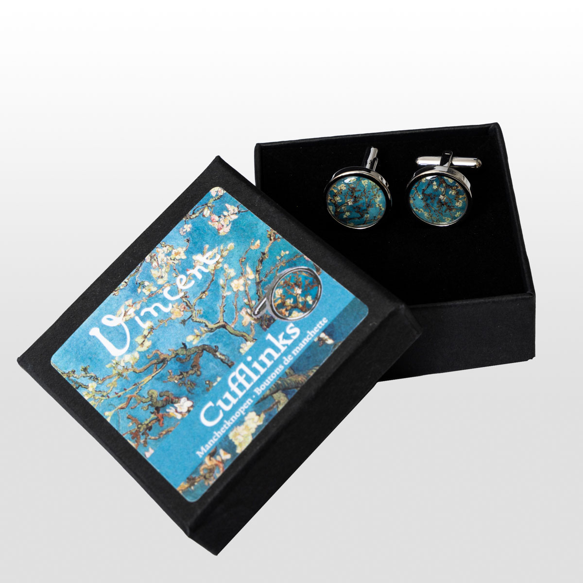 Van Gogh cufflinks: Almond Blossoms (detail 2)