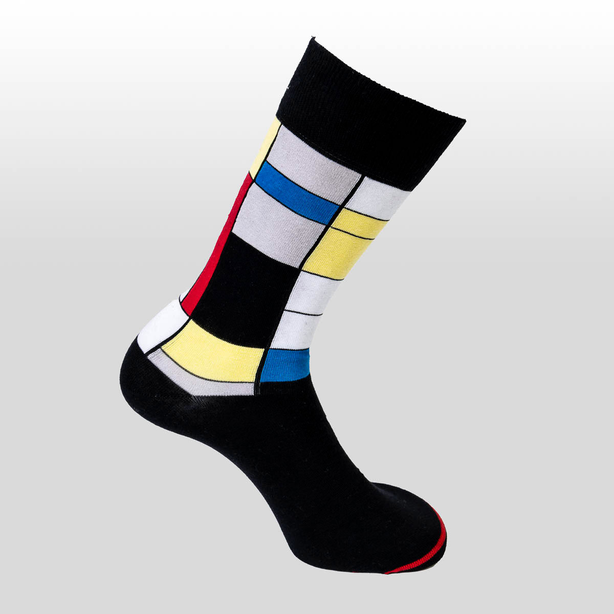 Piet Mondrian Socks: Red, Blue, Yellow Composition (detail 1)