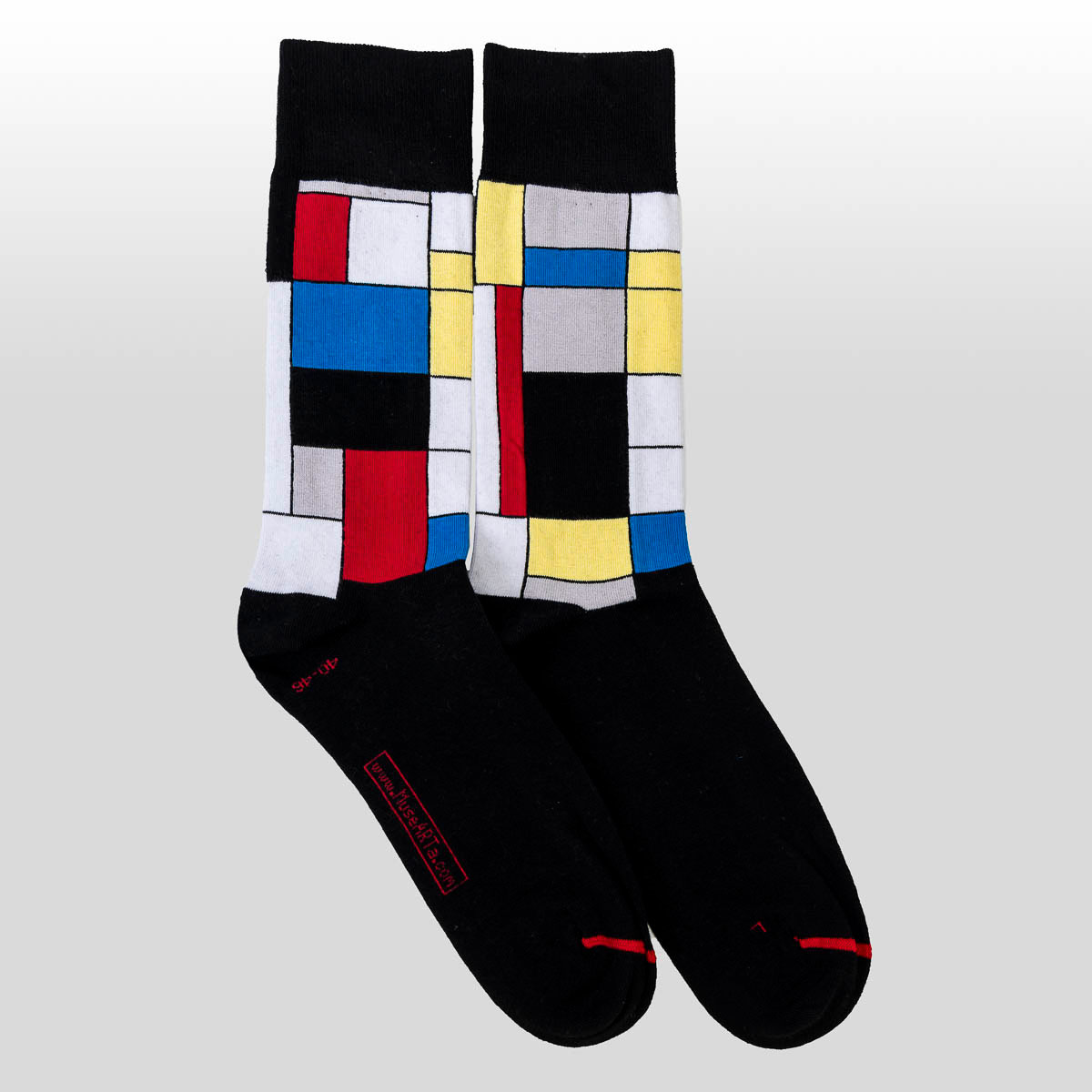 Piet Mondrian Socks: Red, Blue, Yellow Composition (detail 2)