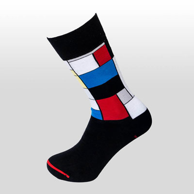 Chaussettes Piet Mondrian : Composition rouge, bleu, jaune