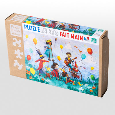 Puzzle enfant en bois : Les musiciens (boîte)