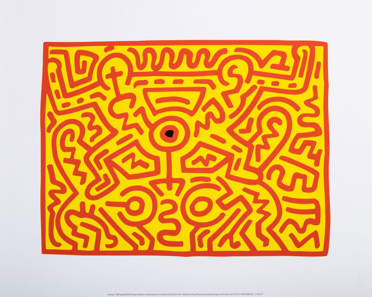 Póster Keith Haring: Growing III (1988) - Lámina