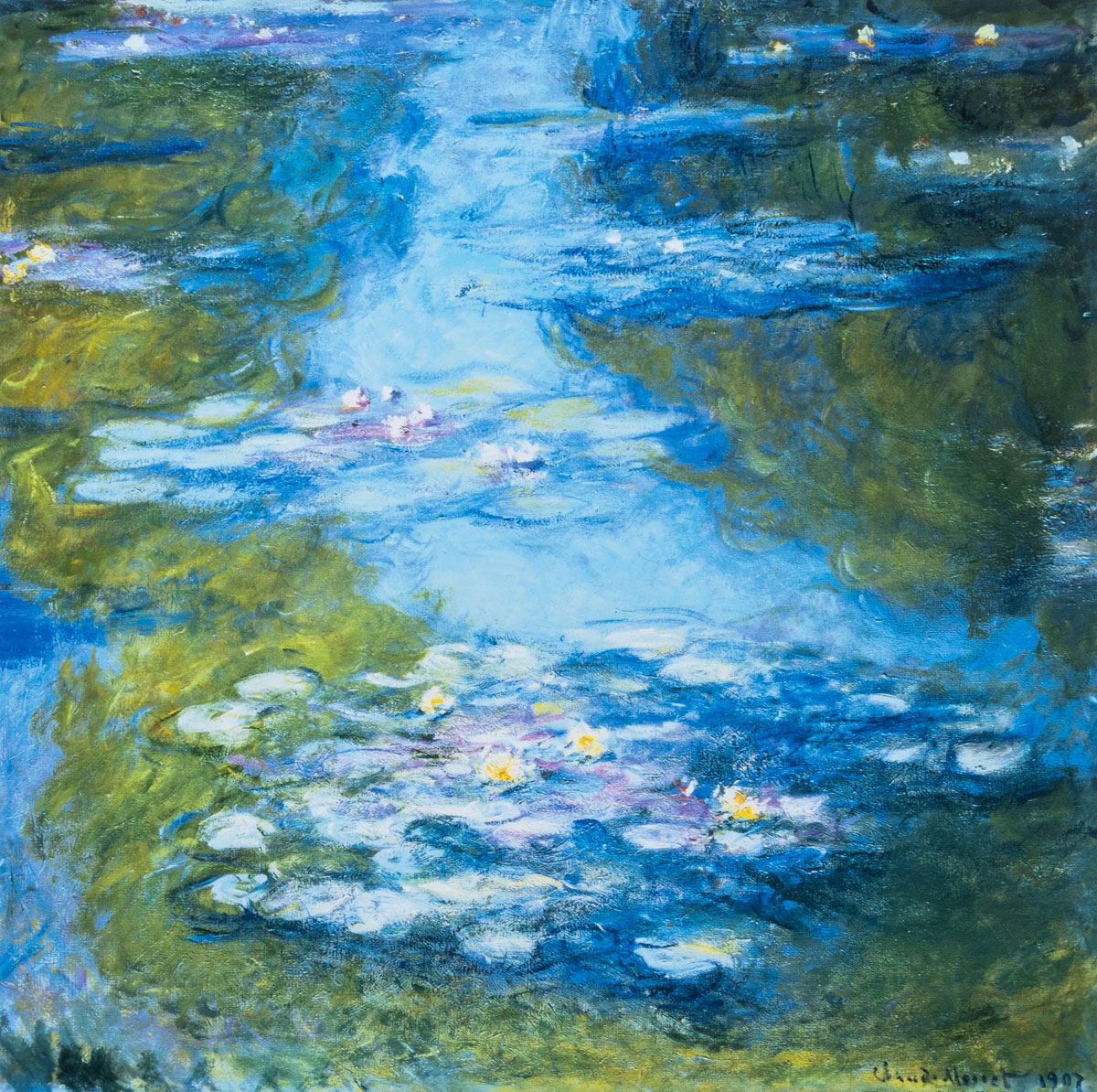 Affiche Claude Monet - Water Lilies (1907) - Affiche 40 x 40 cm